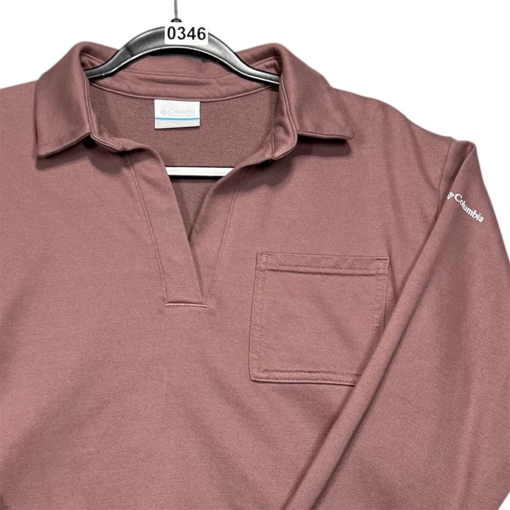 Columbia‎ V-Neck Collared Sweatshirt Women's Small Dusty Pink  Outdoor Comfy